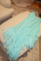 GLORIOSA MOHAIR SHAWL , mint