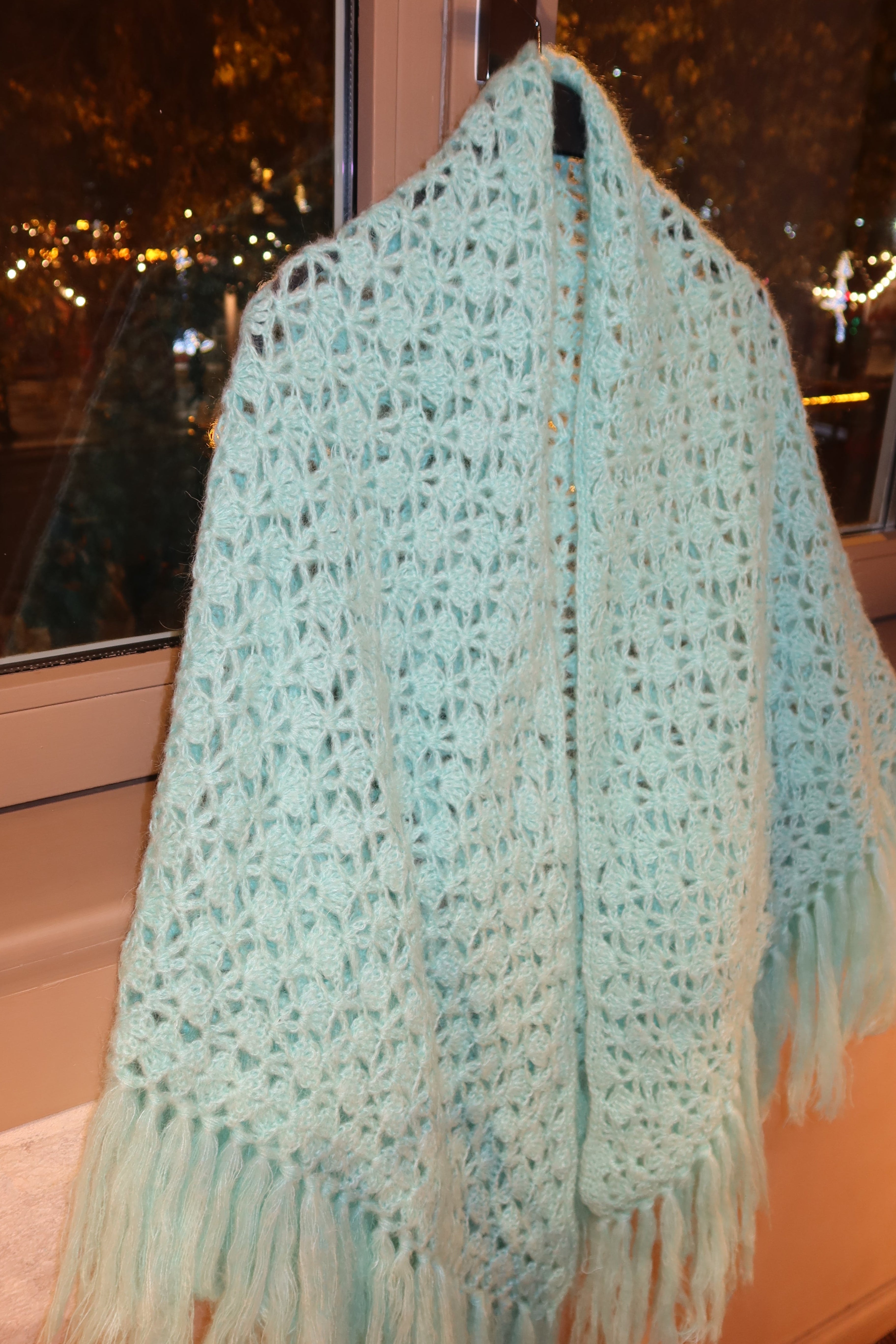 GLORIOSA MOHAIR SHAWL , mint