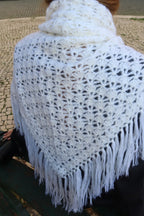 GLORIOSA MOHAIR SHAWL , white