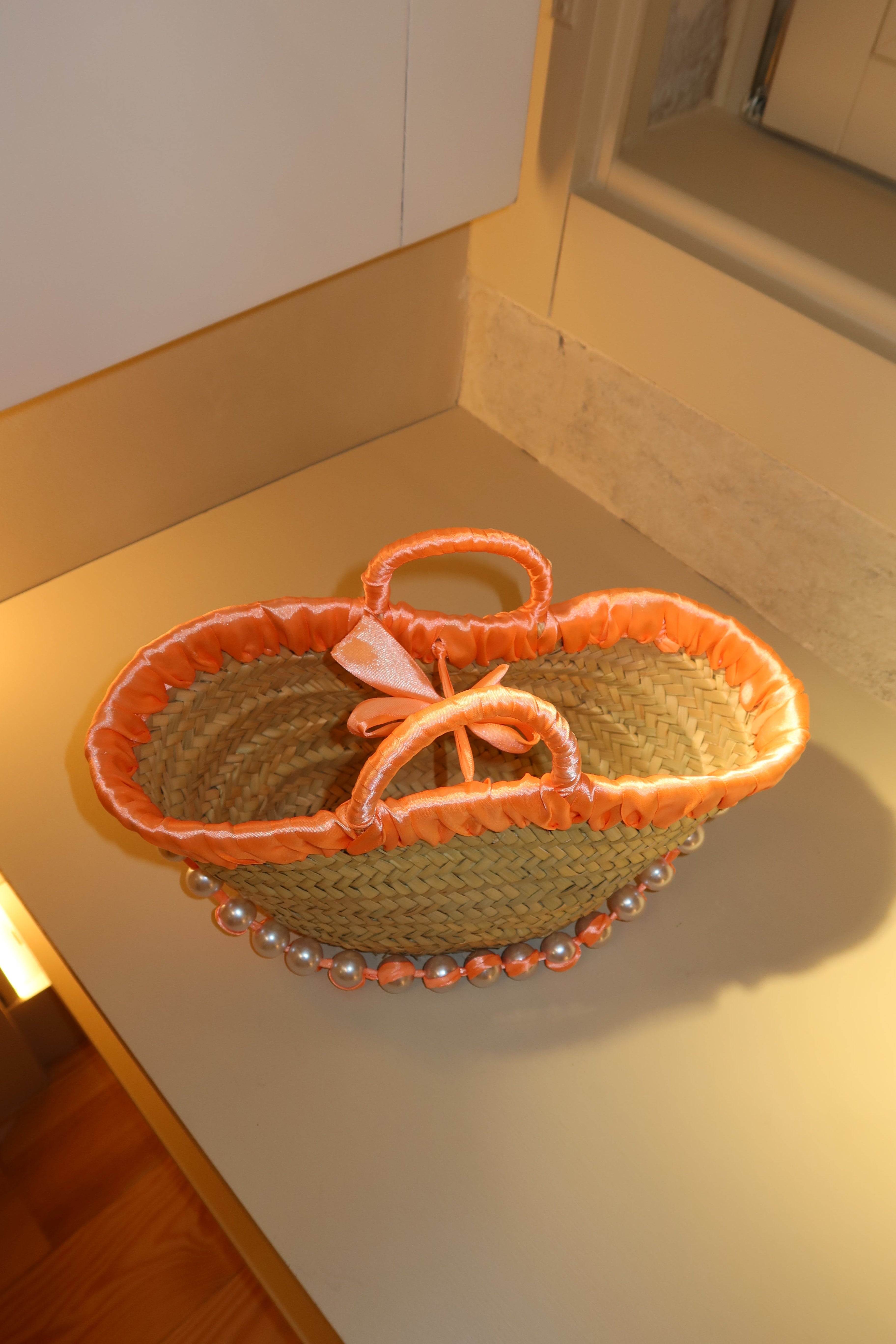 JANE BUCKET BAG , coral orange