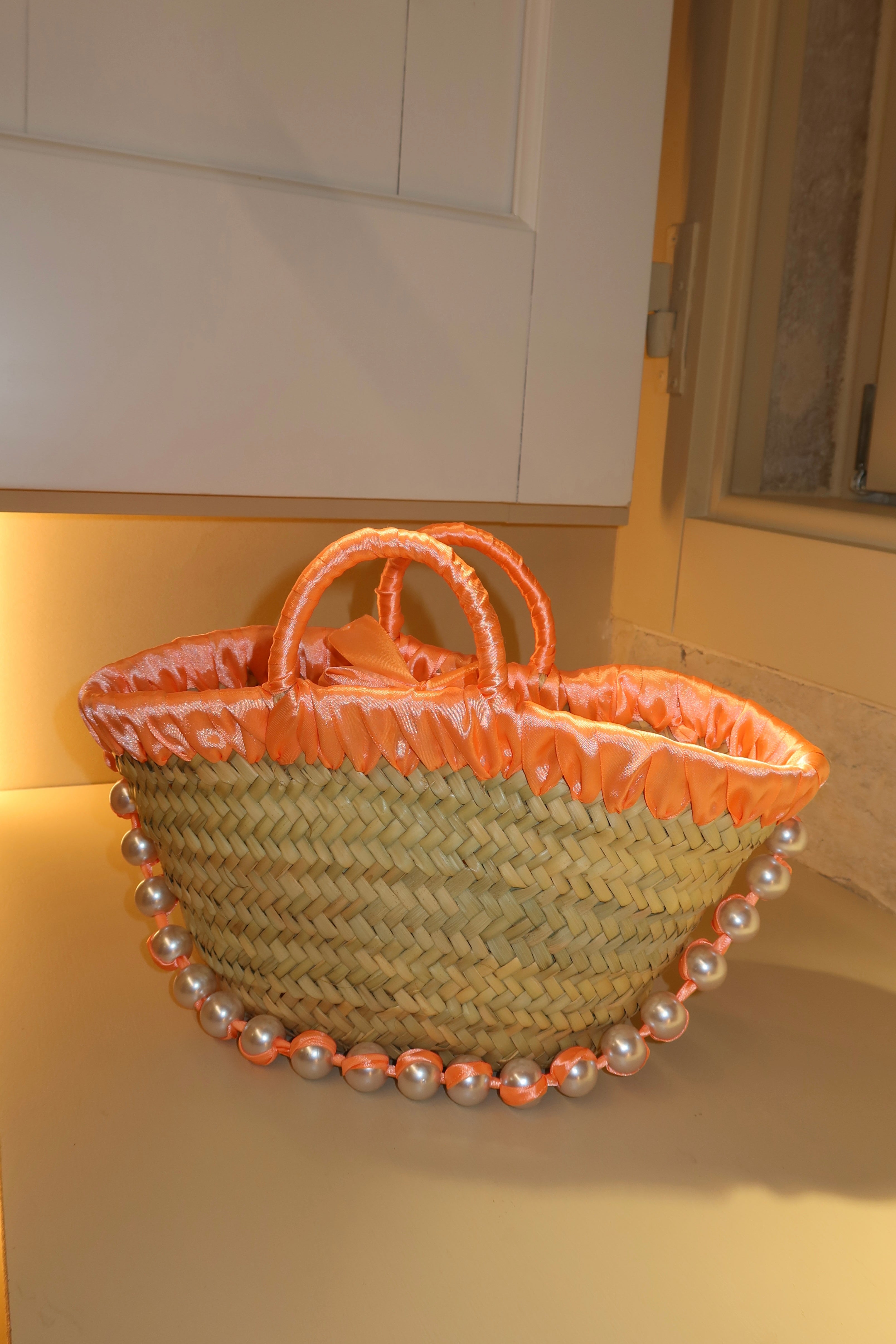 JANE BUCKET BAG , coral orange