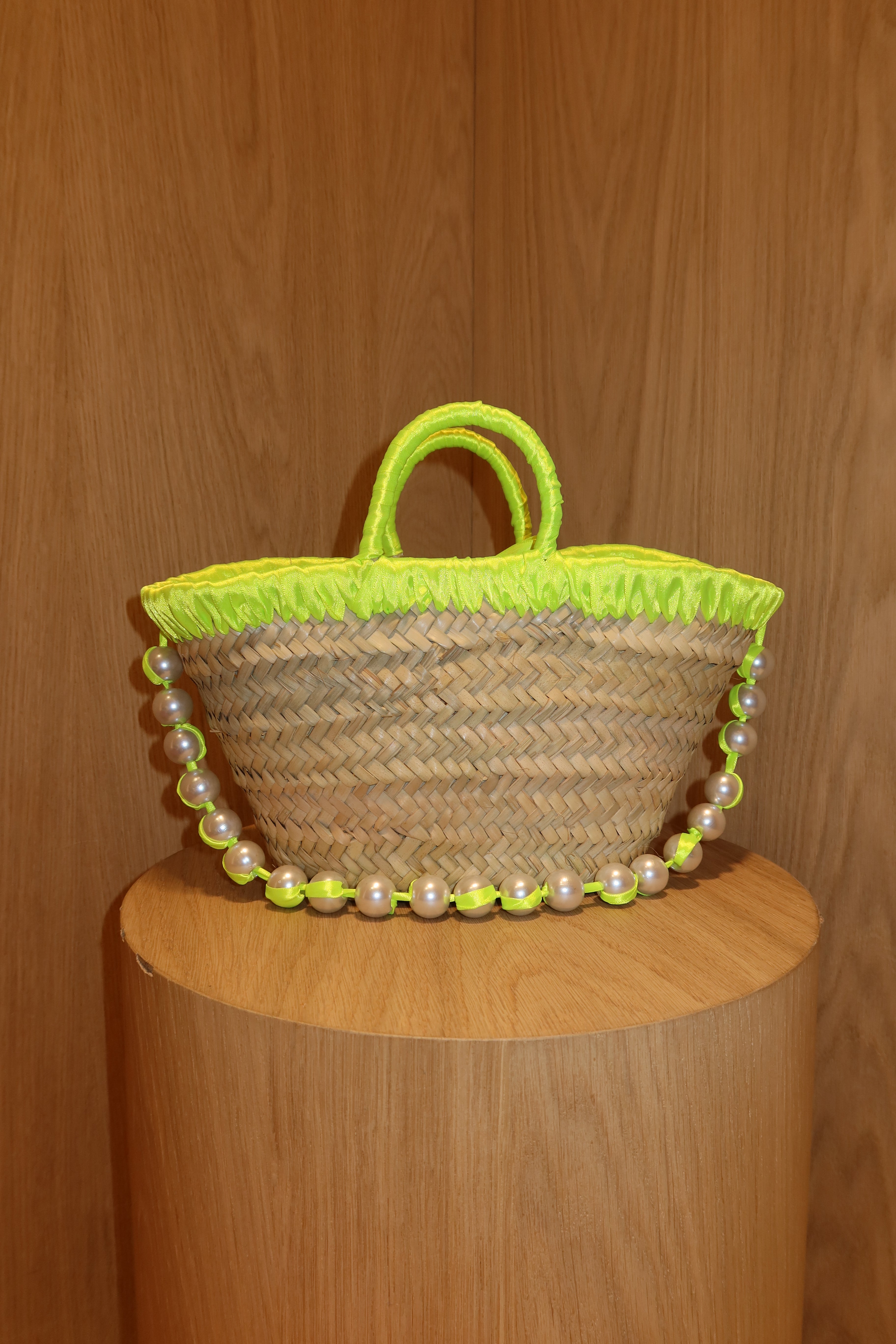 JANE BUCKET BAG , neon green