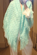 GLORIOSA MOHAIR SHAWL , mint