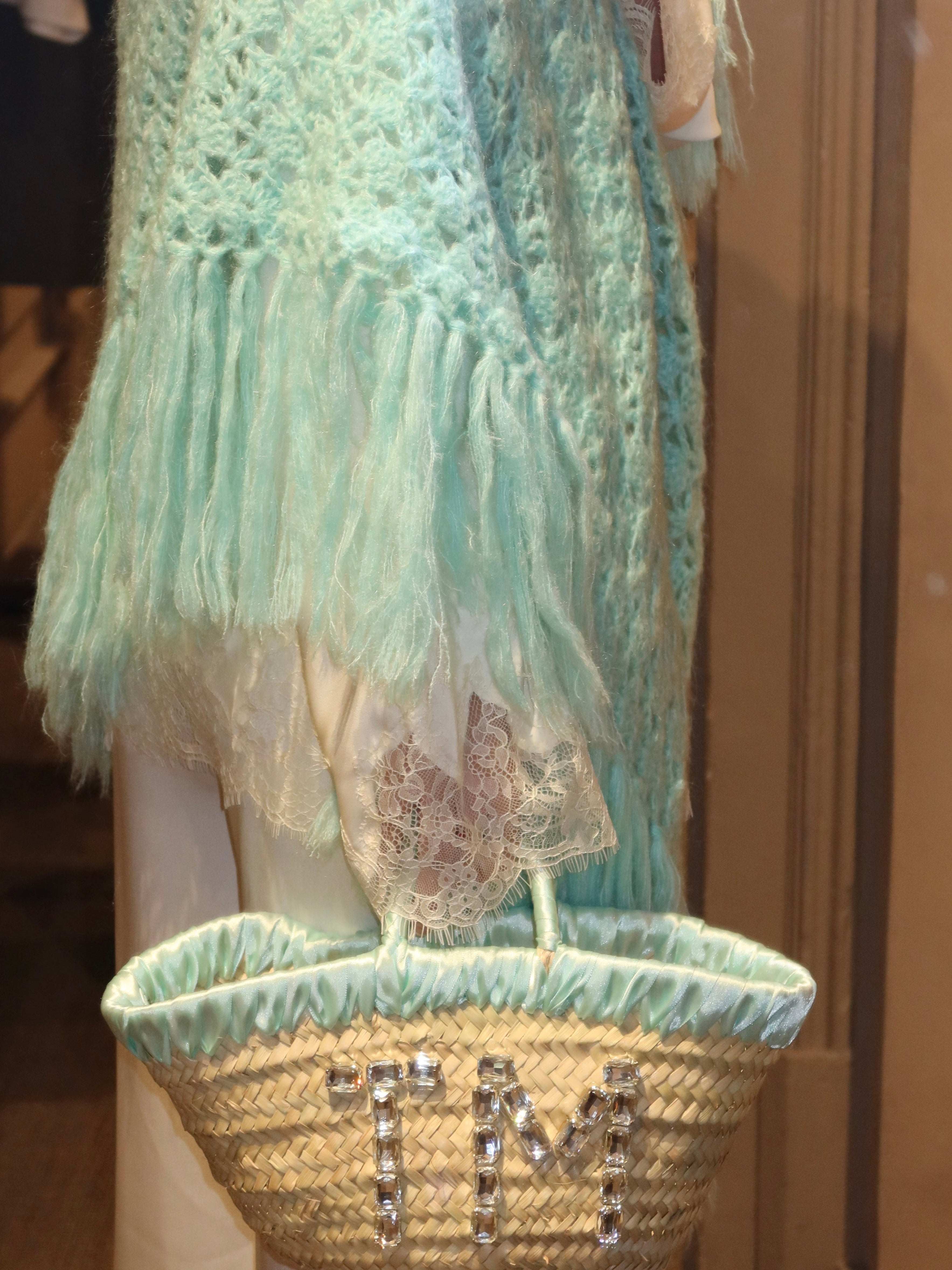 JANE BUCKET BAG W/ CRYSTALS , pastel colors