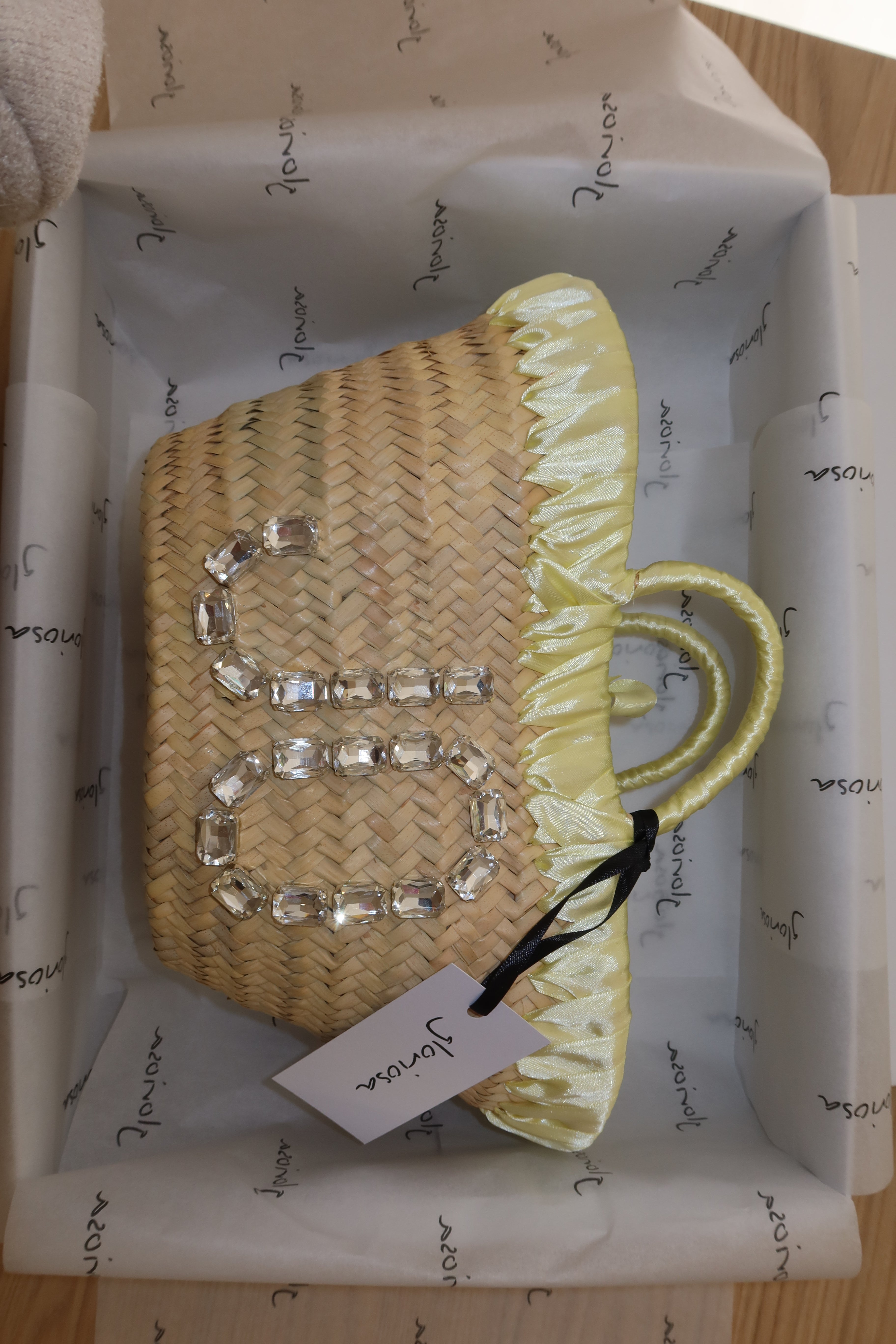 JANE BUCKET BAG W/ CRYSTALS , pastel colors