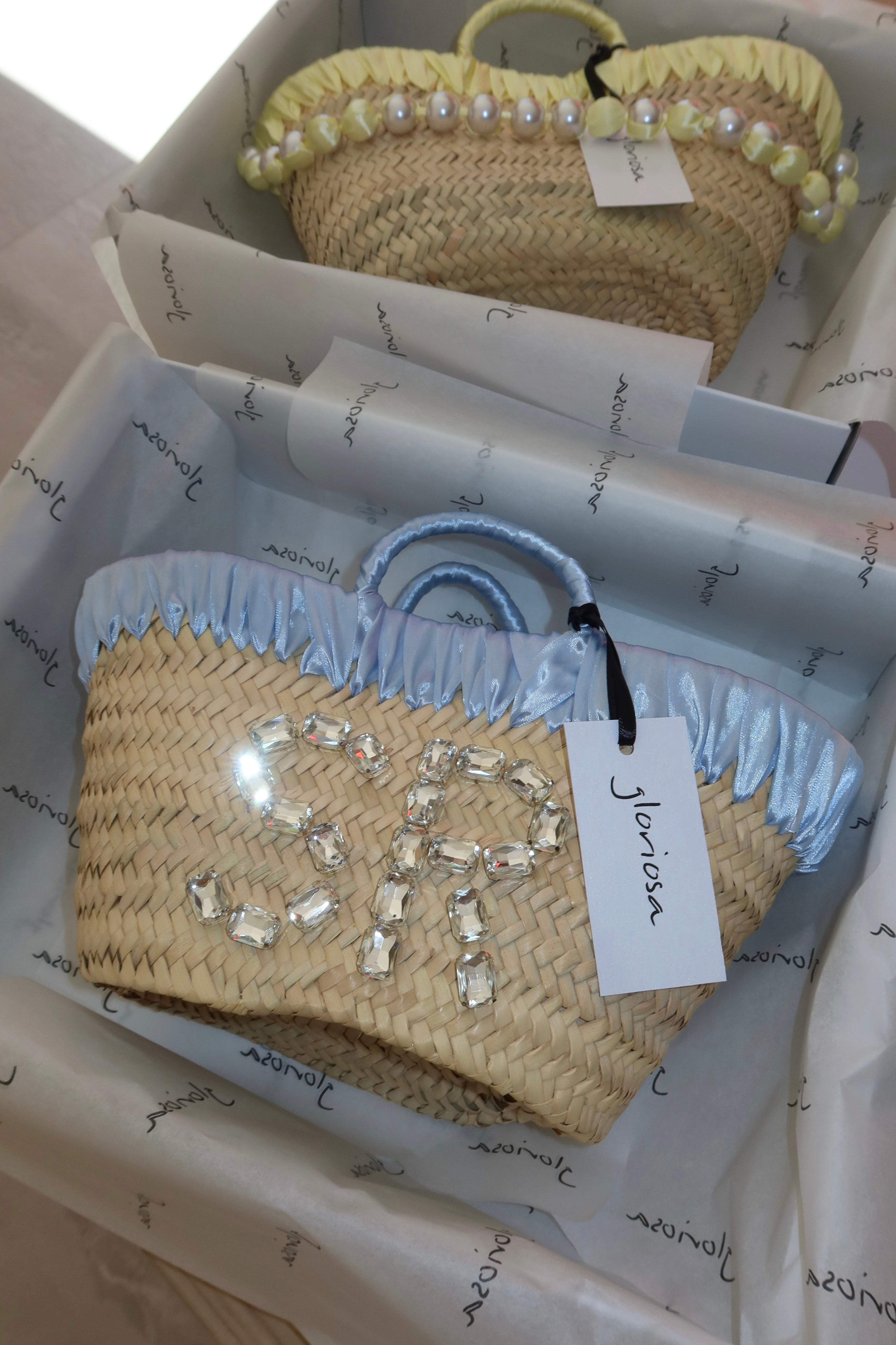 JANE BUCKET BAG W/ CRYSTALS , pastel colors