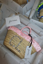 JANE BUCKET BAG W/ CRYSTALS , pastel colors