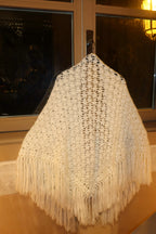 GLORIOSA MOHAIR SHAWL , white